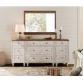 thumbnail image 2 of Dresser for Bedroom with 5 Drawers and 2 Storage Cabinets, End Table with Charging Station for Living Room, Mid-Century Modern Dressers with Wide Chest of Drawers for Nursery, Rustic White, 2 of 7