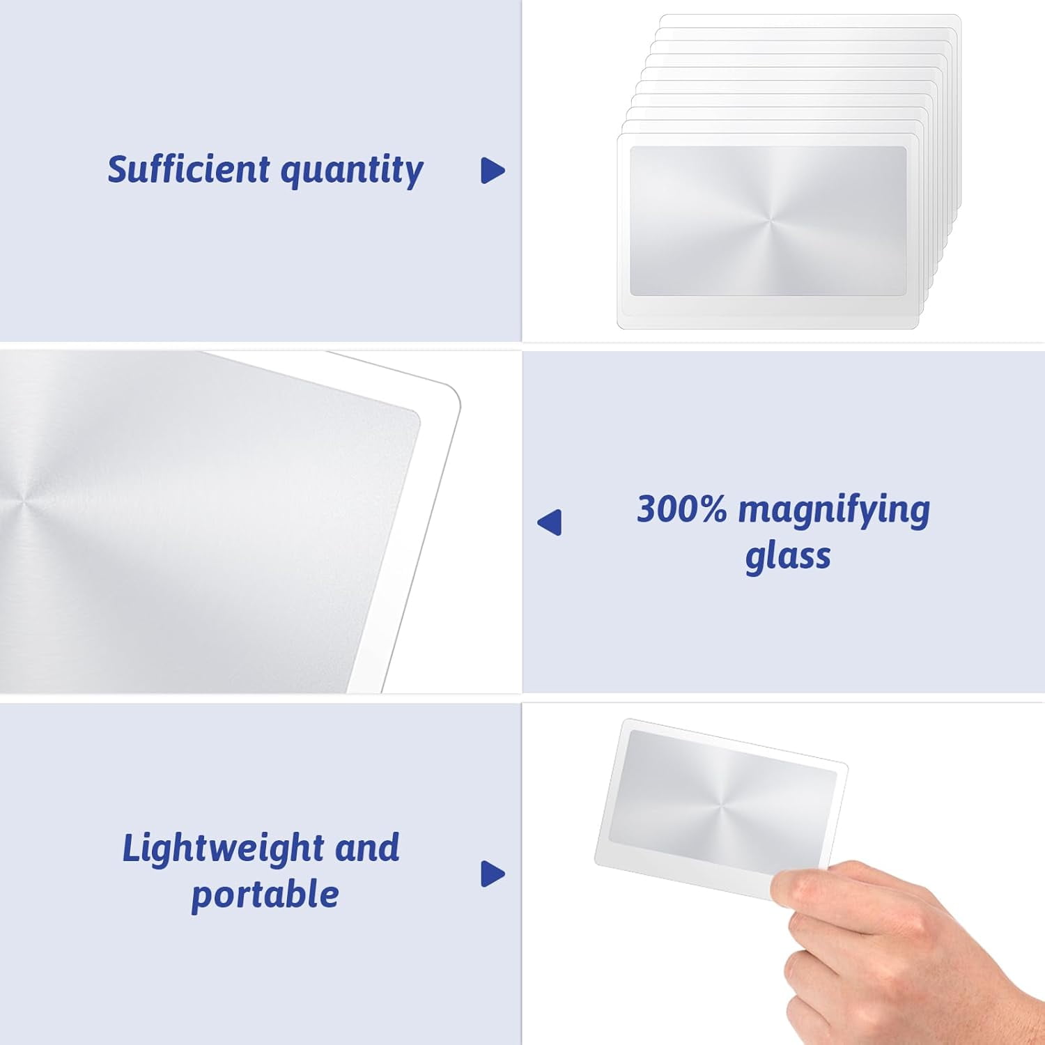 Wallet Magnifiers Credit Card Size Fresnel Lens Tutuviw 120 Pcs 3.3 x 2.1 Inches Pocket Magnifier Rectangle Portable Magnifying Glass Sheets for Reading Aid Jewelry Inspection