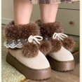 thumbnail image 5 of Women's Platform Pom-Pom Snow Boots, Faux Fur Lined Warm Non-Slip Winter Shoes, 5 of 7