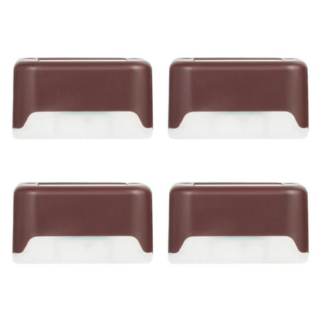 

Kotyreds 4pcs/Set Solar Deck Step Wall Lights Stairs Fence Decor Lamps (Brown/Color Light)