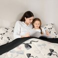 thumbnail image 4 of spefrowx Black Coquette Bow Print Full Size Bedding Sets for Kids, Beige Pearl Heart Full Size Bed in a Bag, Black Reversible, 7-Piece, 4 of 6