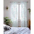 thumbnail image 3 of Aqua Grey Botanical Sheer Curtains 84 Inch Length 2 Panels Set for Living Room/Bedroom, Spring Floral Summer Farmhouse Kitchen Curtains Grommet Semi-Sheer Curtains Drapes Window Treatments 42"x84"x2, 3 of 7