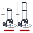 thumbnail image 2 of Folding Hand Truck Heavy Duty, 330-Lb. Load Capacity Portable Aluminum Alloy Cart Hand Dolly Push Truck Trolley with Wheels, for Luggage/Personal/Travel/Auto/Moving & Office, 2 of 6