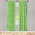thumbnail image 4 of Ambesonne Lime Window Curtains, Repeating Citrus Slices Art, Each 28" W x 95" L, Fern Green White and Khaki, 4 of 4