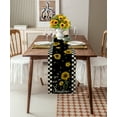 thumbnail image 2 of Table Runner Dresser Scarves 72 Inch Long, My SunshineSunflower Bee Linen Dining Table Runners Vintage Black White Checkered Tabletop Scarf for Wedding Holiday Party Kitchen, 2 of 7