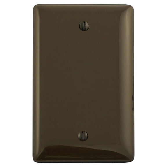 Hubbell NPJ13 1-Gang Blank Box Mount Wall Plate, Unbreakable Nylon, Mid-Size, Brown