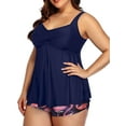 thumbnail image 3 of Women Plus Size Tankini Swimsuits Flowy 2 Pieces Bathing Suits with Shorts, 3 of 9