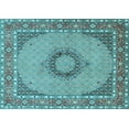 thumbnail image 1 of Ahgly Company Indoor Rectangle Medallion Light Blue Traditional Area Rugs, 7' x 10', 1 of 4