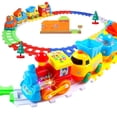 thumbnail image 1 of YOPTOP Happy Builders Choo Choo Cartoon Train Set Track Circumference For Kids Battery Operated Toy engineering vehicle towing horse track train set, 1 of 5