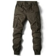 thumbnail image 3 of qolati Men's Casual Cargo Pants Elastic Waist Athletic Workout Hiking Pants Outdoor Lightweight Stretch Workout Tapered Sweatpants, 3 of 6