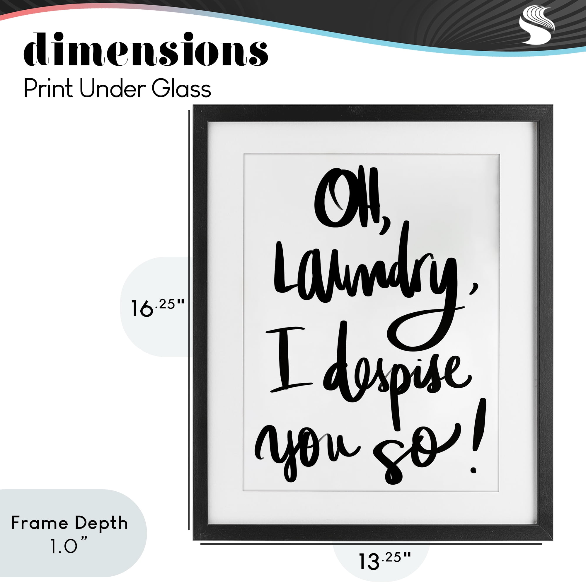 Stupell Industries Laundry I Despise You Black Framed Print Under Glass, design by SD Graphics Studio