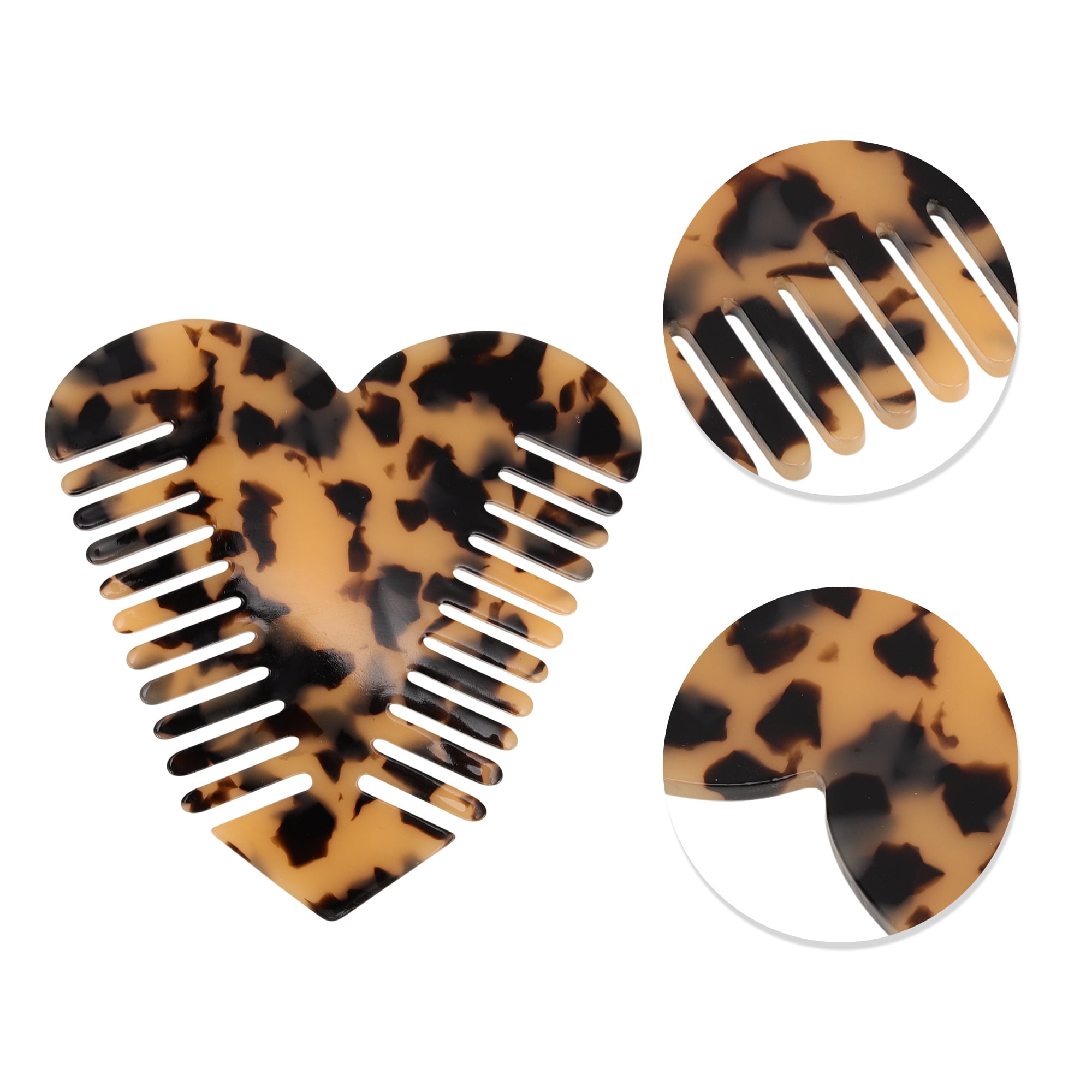 Unique Bargains 1 Pc Heart Shaped Hair Comb for Effortless Hair Care Styling Light Brown