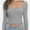 Gray, variant on Womens Long Sleeve Shirts Square Neck Tops Fitted Casual Basic Tees Slim Fit Fall Outfits Fashion Clothes