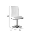 thumbnail image 5 of Lou 18 Inch Contemporary Swivel Dining Chair, White Faux Leather, Chrome- Saltoro Sherpi, 5 of 5
