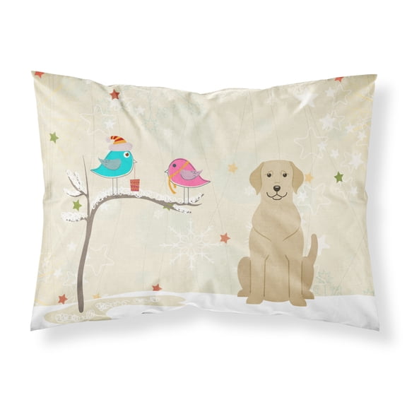 Christmas Presents between Friends Labrador Retriever - Yellow Fabric Standard Pillowcase