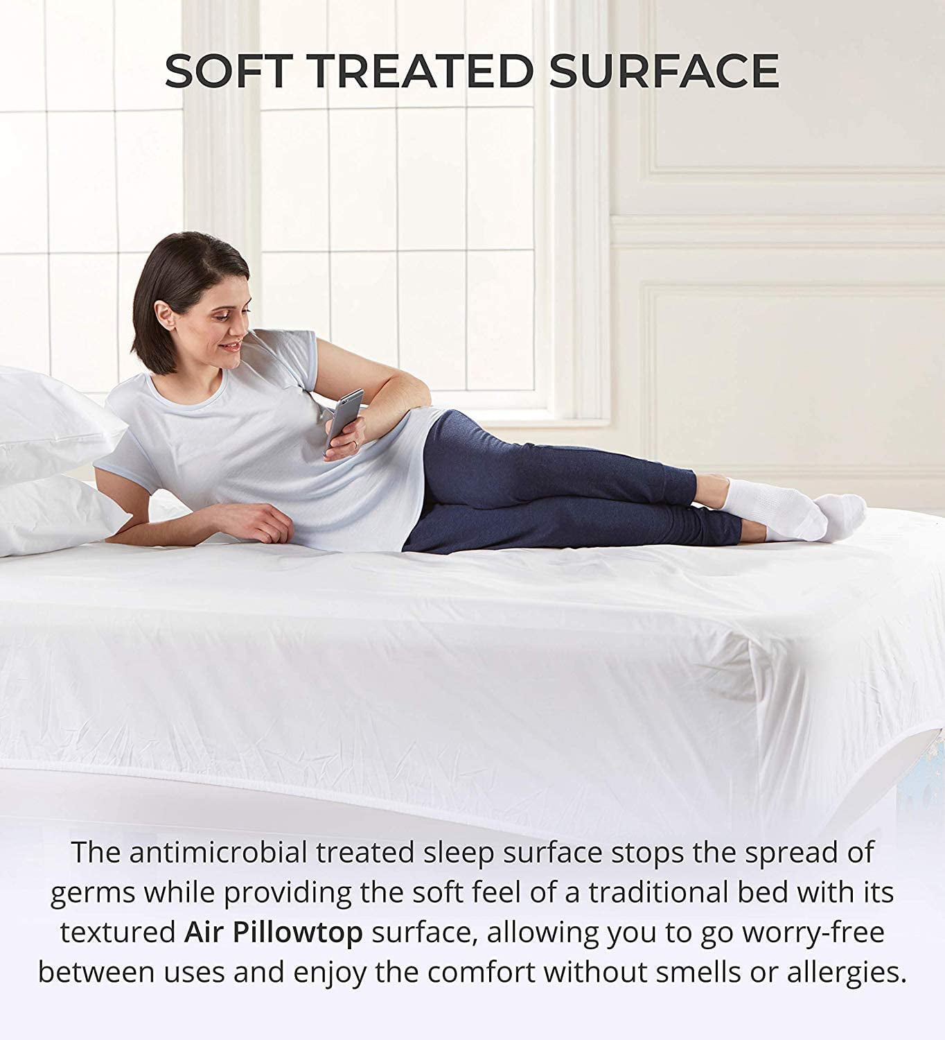 AeroBed Luxury Pillow Top 16-Inch Queen Air Mattress Inflatable Bed New 