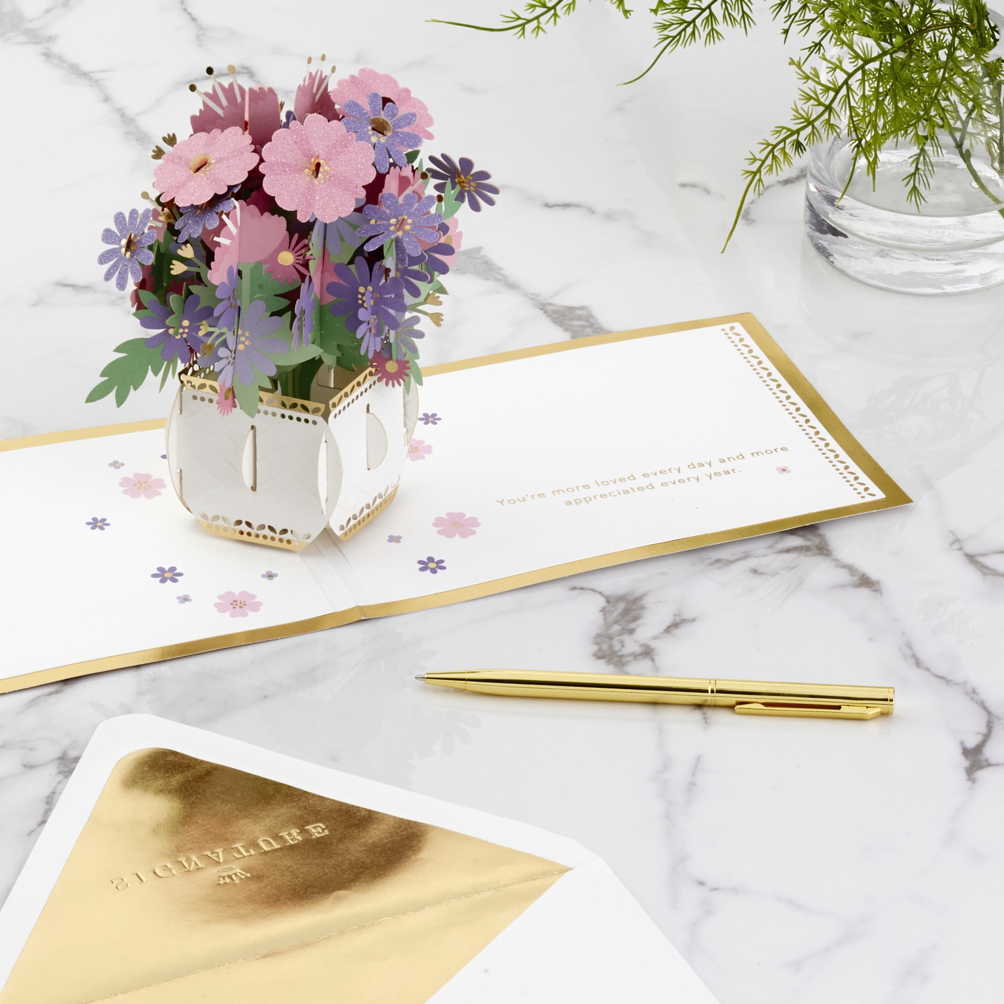 Hallmark Signature Paper Wonder 3D Pop-Up Card for Her (You're Loved and Appreciated)