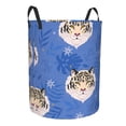 thumbnail image 2 of XMXT Collapsible Laundry Basket, Dazed Tiger Blue Pattern Polyester Waterproof Laundry Hamper, 62L, 2 of 8