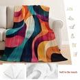 thumbnail image 5 of Vintage Geometric Blanket Soft Cozy Warm Throw Blanket for Couch, Plush Fuzzy Flannel Fleece Blankets for Sofa, Colorful Contemporary Minimalist Bed Blankets Lightweight Gifts for Women, 40"x50", 5 of 9
