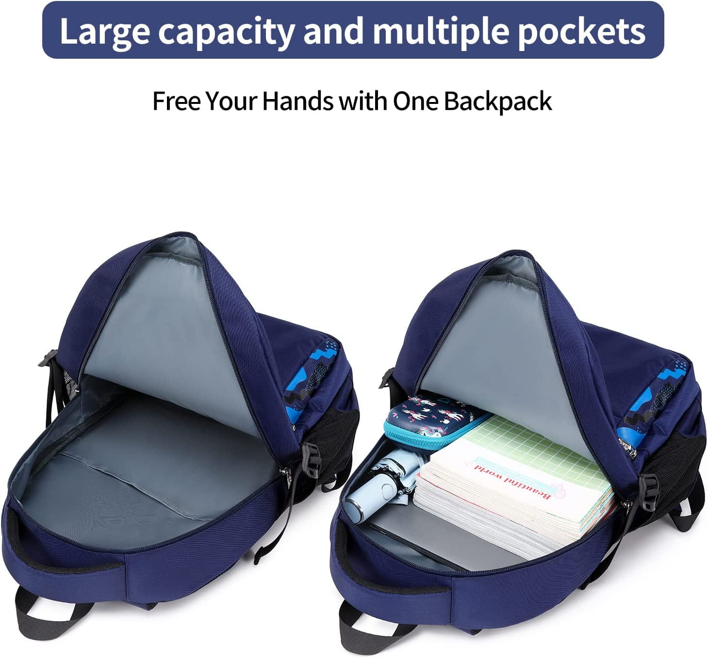 Lvelia School Backpack for Boys Kids Elementary School Bags Middle School Primary School Bookbags Lightweight Sturdy Spaceman Gifts,Blue