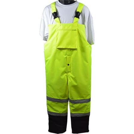 - ANSI-ISEA 107-2015 Class E Waterproof Quilted Thermal Bib Rain Pants, Small
