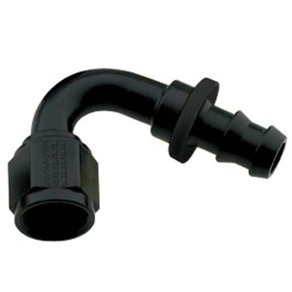 Hose Fitting #6 120 Deg Push Lock Black