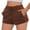 Brown, variant on Pinspark Women's Air Cotton Active Shorts Athletic Running Shorts Breathable Comfort Stretch Adjustable Waist with Side Pockets