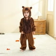 thumbnail image 6 of Riecok Rompers Baby Clothes Newborn Zip up Long Sleeve Printed Hooded Jumpsuit Cute Flannel Clothes Brown 19 Months, 6 of 8