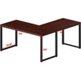 "SHW Home Office Large LShaped Corner Desk, 55""x60"", Black Cherry