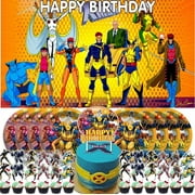 X-Men X Men Man for Party Supplies Birthday Decorations Plates Banner Kids Cake Toppers Set Decorations Decor