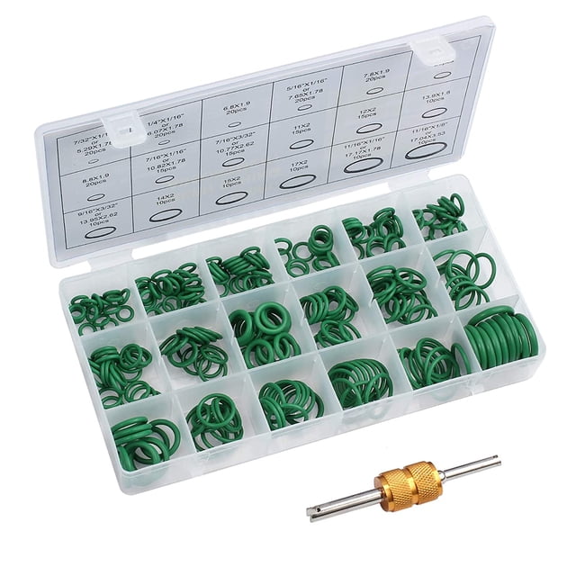 270-Piece O-Ring Set, 18 Sizes, Rubber O-Ring Assortment Kit, For Insulating Seal Washer Seals Air Conditioning Car Vehicle Repair Tools Repair Green