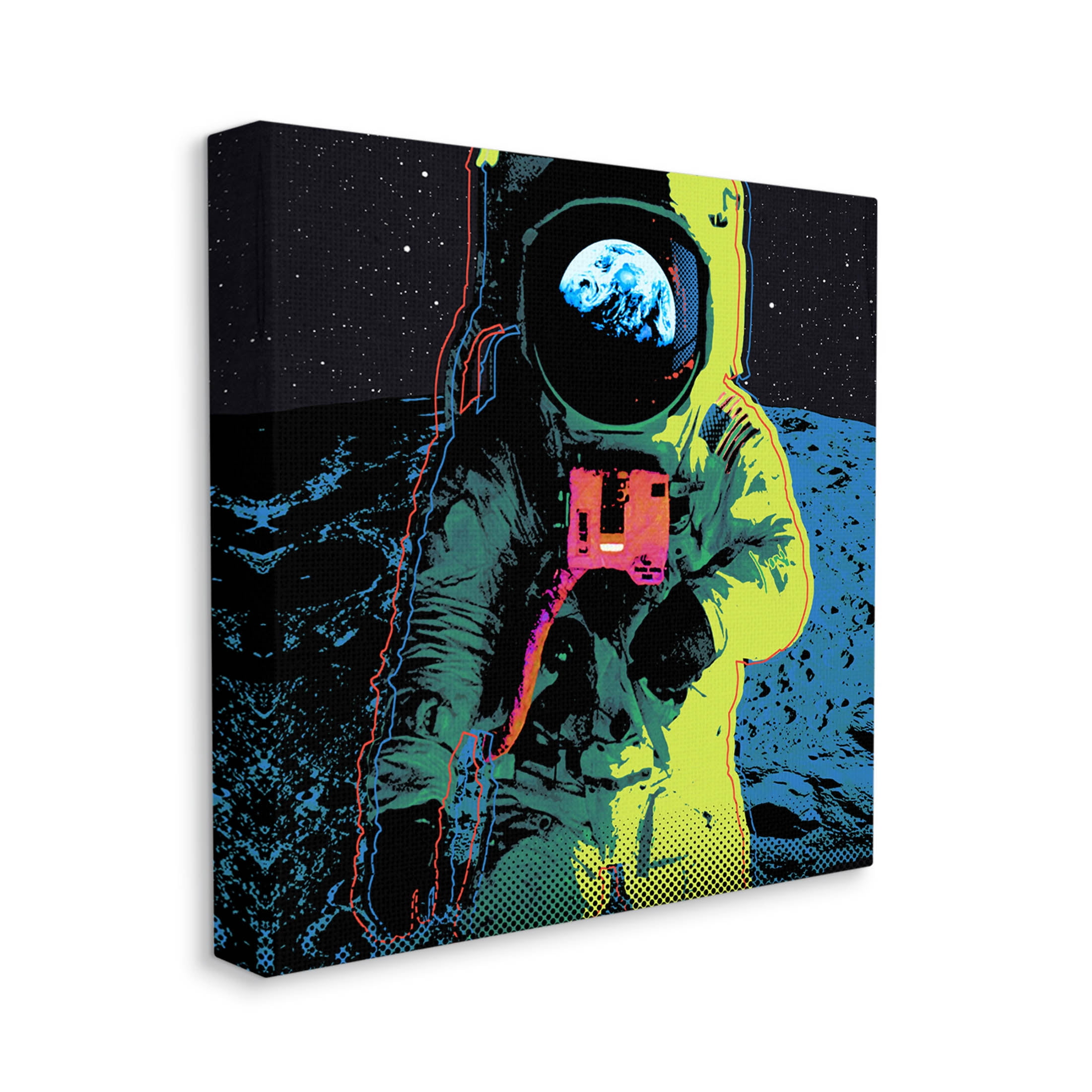 Vivid Astronaut Outer Space Art for Kids Graphic Art Gallery Wrapped Canvas Print Wall Art