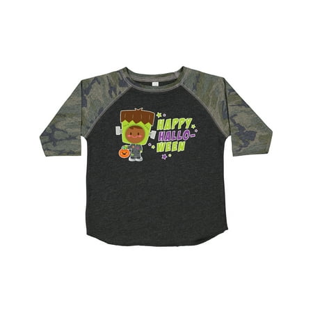 

Inktastic Happy Halloween Frankenstein Kid with Brown Hair Gift Toddler Boy or Toddler Girl T-Shirt