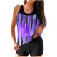 thumbnail image 1 of Modesto Trajes de Baño para las Mujeres Multicolor Gradiente Impresión de Espalda Recorte, Pantalones Cortos de Cintura Alta Y Sling Top para la Playa, la Piscina Y las Vacaciones, 1 of 6