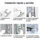 thumbnail image 5 of Jaladera Acero Inoxidable Tipo H Puerta Cristal,60cm Plata, 5 of 5