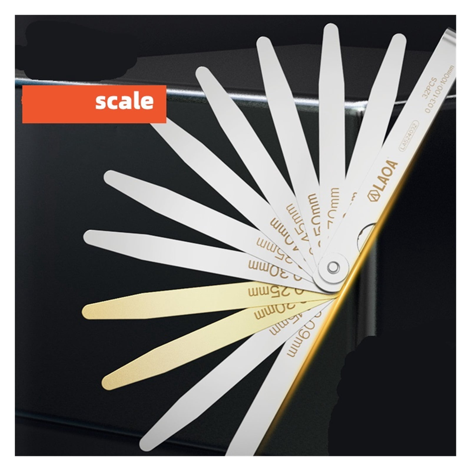 Feeler Gauge Metric Size 0.02-1mm Thickness Gauge Set Valves Foliage of Valves Gap For Measurement Probe Gap ,Easy Identification