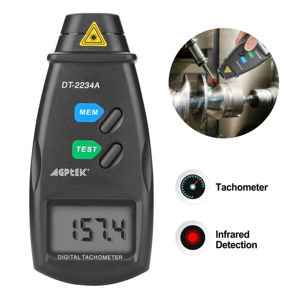 AGPTEK Digital Tachometer RPM Meter, Non Contact Rotation Photo High