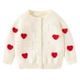 thumbnail image 2 of Spazoro Toddler Girls Sweaters, Cotton Cute Print Button Down Fall Winter Long Sleeve Cardigan for Child Girls Beige Size 18 Months, 2 of 7
