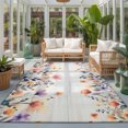 thumbnail image 2 of Large Area Rugs 5'x8', Pink Spring Floral Carpet Runner Indoor Outdoor Rugs Home Decor Aesthetic, Elegant Flowers Farmhouse Botanical Wooden Non Slip Mats Washable Accent Rug for Living Room Bedroom, 2 of 8