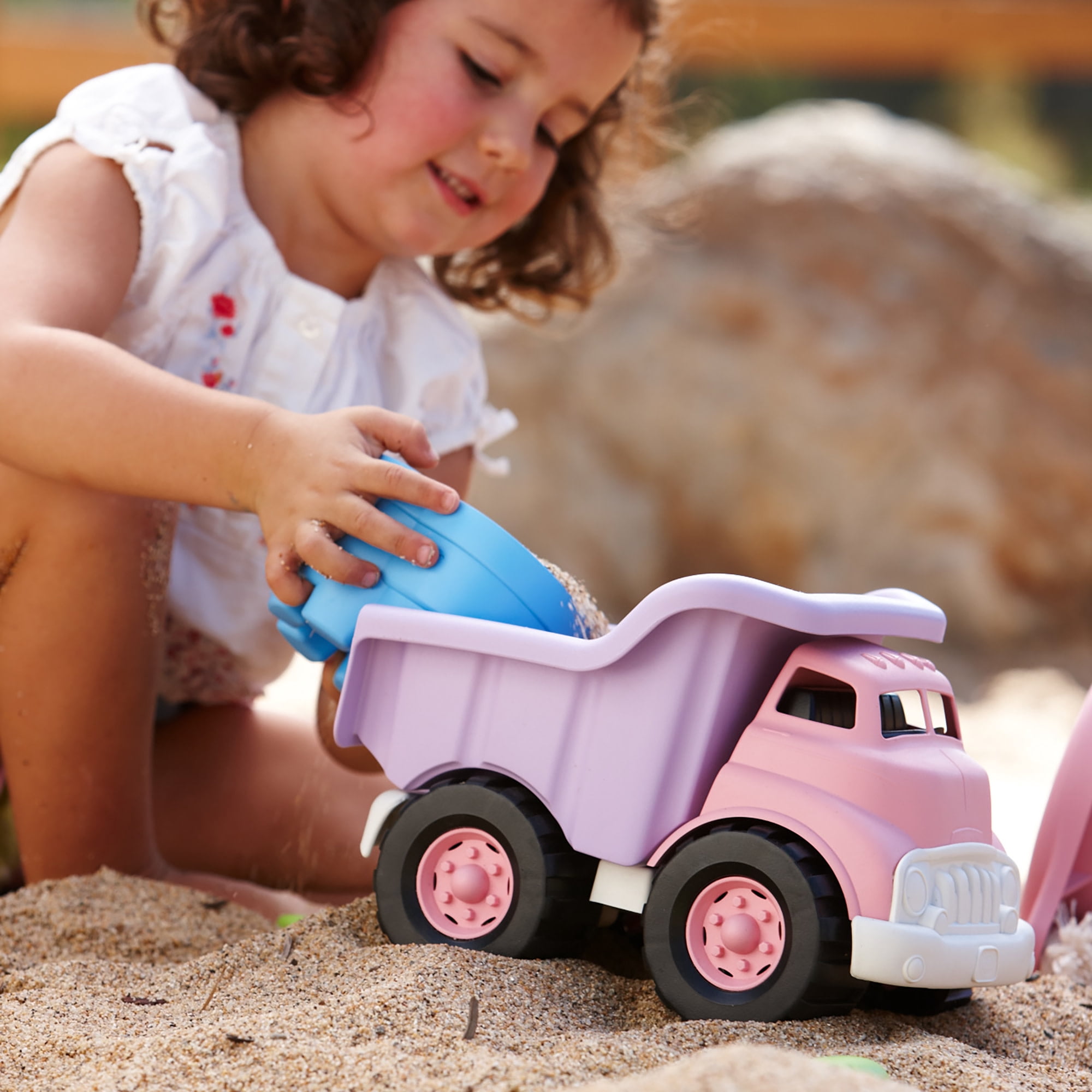 Green Toys Camion Tombereau Rose – Plastique Recyclé – Sans BPA – Dès 1 An