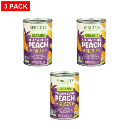Sprouts Organic Peach Slices 15 oz (Pack of 3)