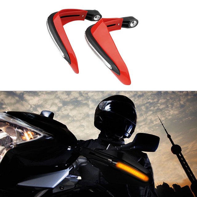 Paramanos Universales Para Motocicleta Con Luz LED, Protector De Manillar, Visibilidad Adicional De Día Y De Noche, Para Una Operación Más Segura Y Cómoda