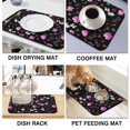 thumbnail image 4 of Washable Rubber Colorful Floral Dish Drying Mats for Kitchen Counter Home Large Coffee Bar Pad Accessories and Decor for Utensils Stemware 19.5''x12'', 4 of 7