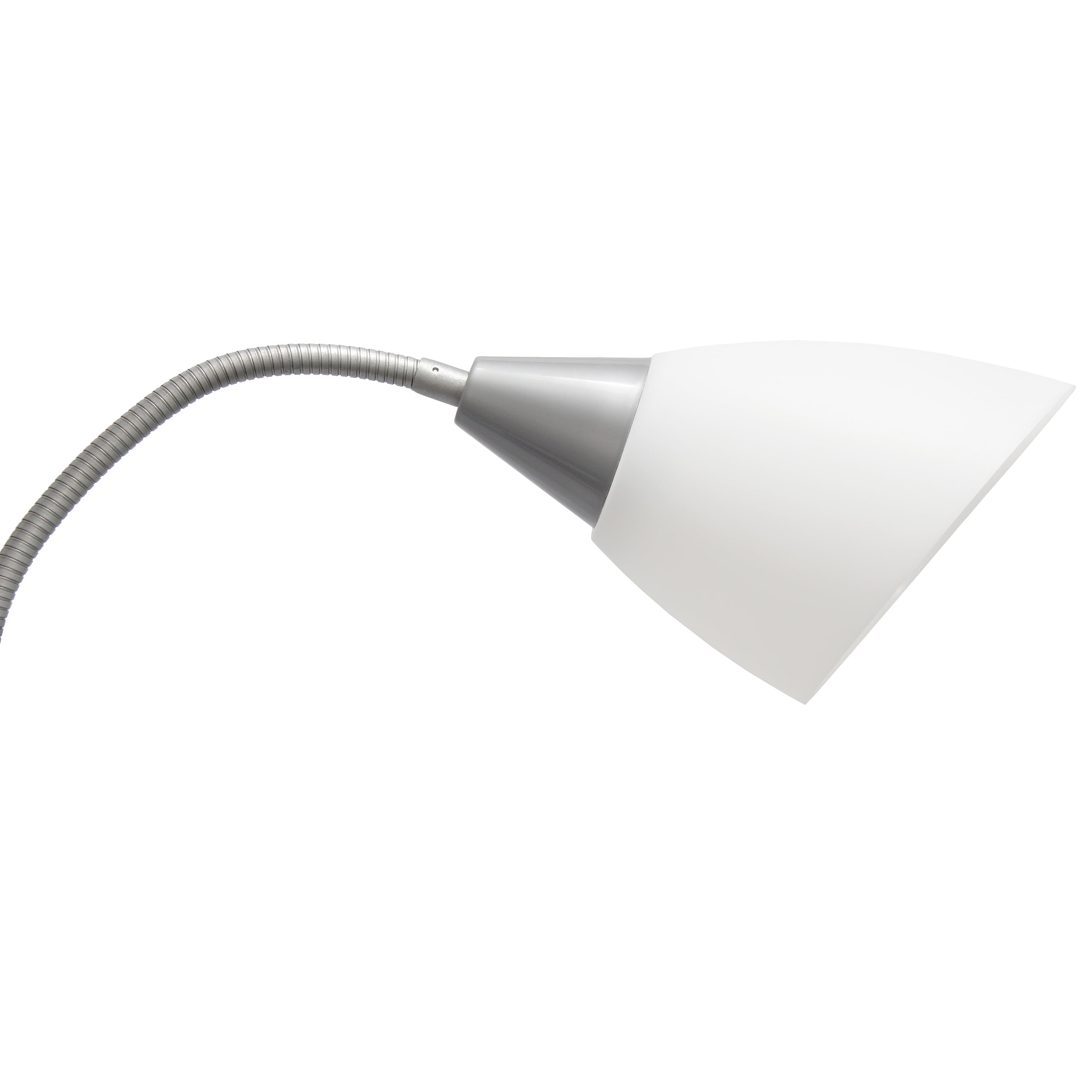 Simple Designs 67" Medusa 5-Light Adjustable Gooseneck Floor Lamp, Silver with Blue/White/Gray Shades