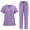 Purple, variant on Scrubs for Women Set - Stretch Top & Cargo Pants with Multi Pocket for Nurse Blacke XXL