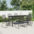 thumbnail image 1 of vidaXL 7 Piece Garden Dining Set Black PVC Rattan, 1 of 5