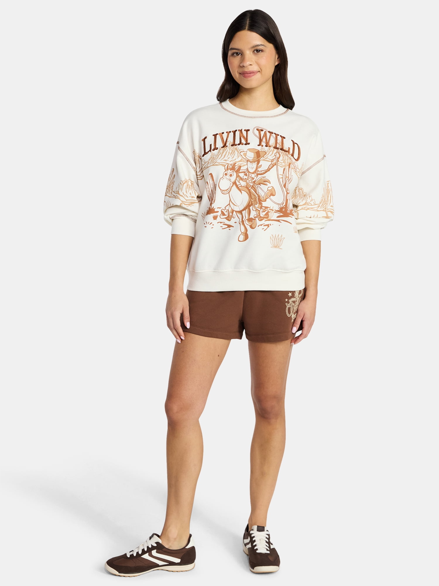 Toy Story Women's Woody and Bullseye Graphic Fleece Sweatshirt, Sizes XXS-XXL