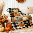 thumbnail image 6 of Autumn Plaid & Fall Leaves Fleece Throw Blanket - Ultra Soft,Machine Washable,Warm Cozy Couch Cover for Home Decor (51x59in), 6 of 6