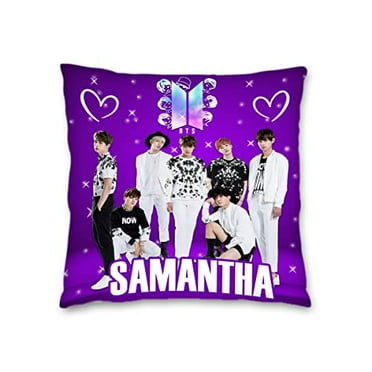 BTS Pillow with Name - 16in insert included