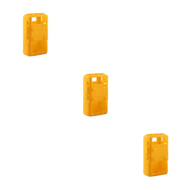 Seitruly Soft Silicone Protective Case Parts Handheld Two Pouch Accessories Radio Way Interphone Mobile Portable Amarillo 3Conjunto